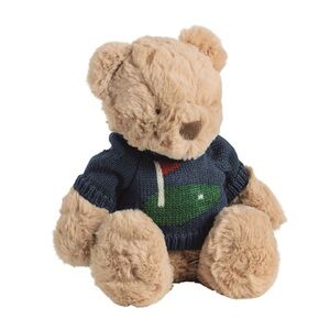 Mud Pie Tan Teddy Bear with Blue Golf Sweater